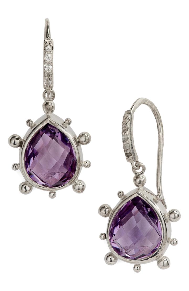 Women's Anzie Dew Drop Purple Amethyst Earrings