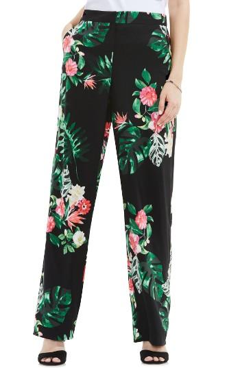 Women's Vince Camuto Havana Tropical Wide Leg Pants - Black