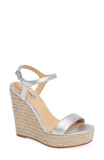 Women's Badgley Mischka Bermuda Espadrille Wedge .5 M - Metallic