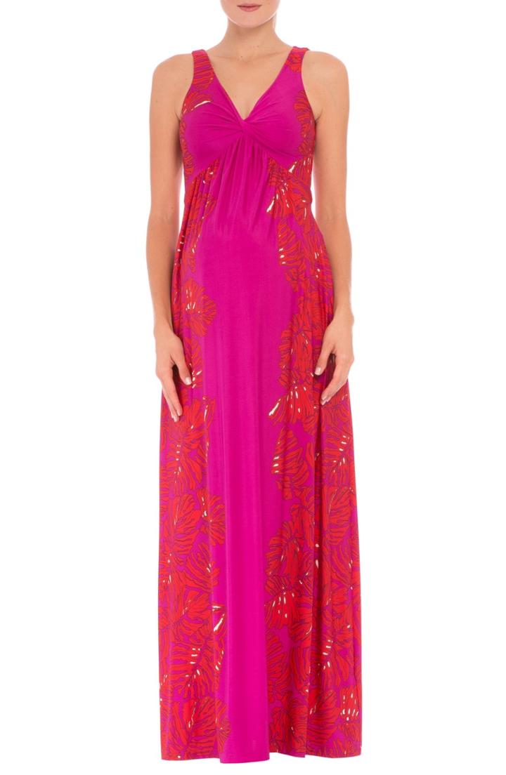 Women's Olian Scarlet Sleeveless Maternity Maxi Dress