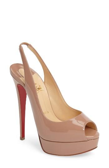 Women's Christian Louboutin Lady Slingback Pump .5us / 39.5eu - Beige