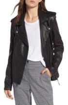 Women's Treasure & Bond Convertible Leather Jacket, Size - Black