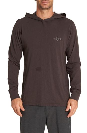 Men's Billabong Diamond Hooded T-shirt - Grey
