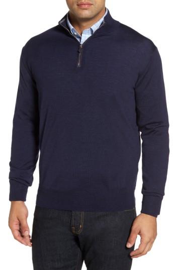 Men's Peter Millar Wool Blend Quarter Zip Sweater - Blue/green