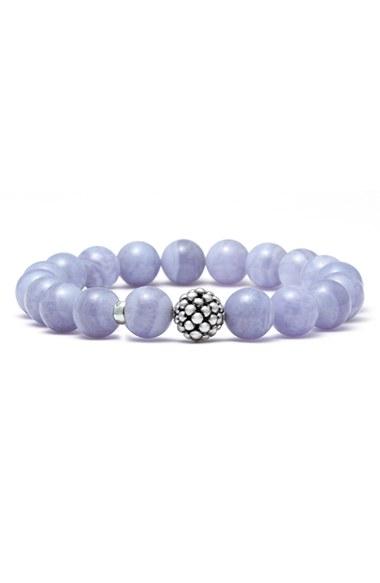 Women's Lagos Bead Stretch Bracelet - Blue Lace Agate
