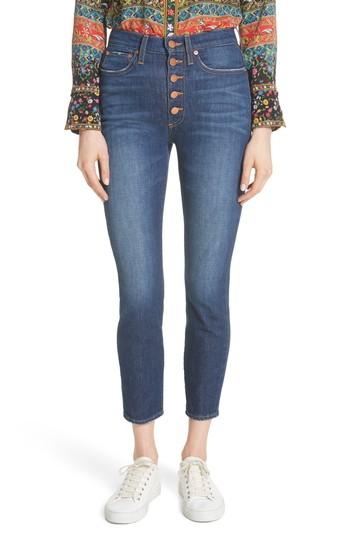 Women's Ao. La Good High Waist Exposed Button Skinny Jeans - Blue