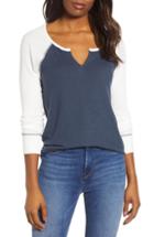 Women's Caslon Cozy Split Neck Top - Blue