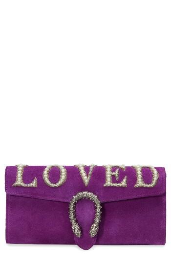 Gucci Dionysus Suede Clutch - Purple