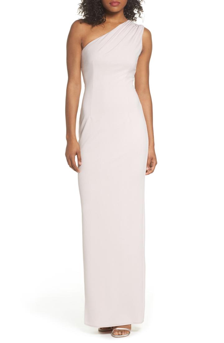 Women's Katie May Angelina One-shoulder Crepe Column Gown