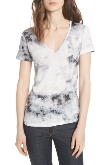 Women's Majestic Filatures Line Tie Dye V-neck Tee - White