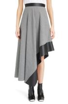 Women's Loewe Leather Trim Asymmetrical Skirt