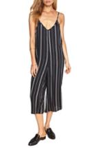 Women's Amuse Society Colton Stripe Crop Jumpsuit - Black