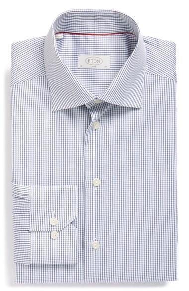Men's Eton Slim Fit Check Dress Shirt