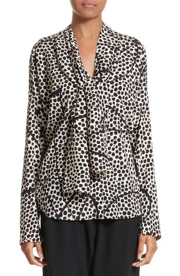 Women's Zero + Maria Cornejo Elena Elliott Dot Stretch Silk Top - Black