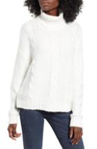 Women's Bp. Cozy Cable Knit Turtleneck Sweater, Size - Ivory