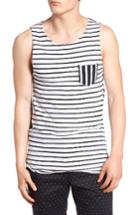 Men's Scotch & Soda Stripe Jersey Pocket Tank - White