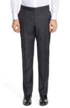 Men's Ermenegildo Zegna Flat Front Solid Wool Blend Trousers