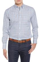 Men's Peter Millar Crown Ease Eyre Regular Fit Tattersall Check Sport Shirt - Blue