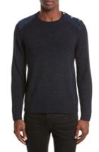 Men's The Kooples Sweater With Shoulder Placket - Blue