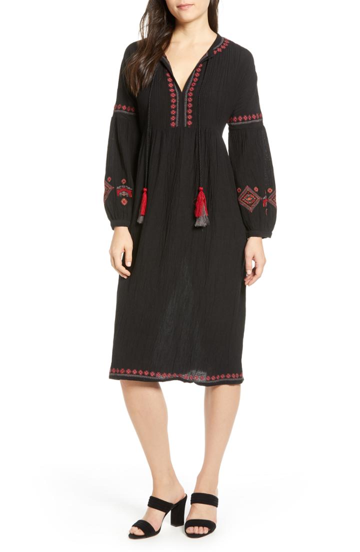 Women's Velvet By Graham & Spencer Embroidered Dress - Black