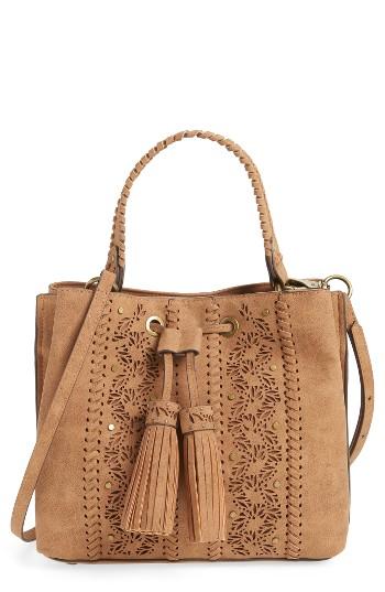 Elle & Jae Gypset Cutwork Palomina Faux Leather Satchel - Brown