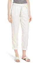 Women's Nordstrom Signature Linen Blend Tie Waist Pants - White