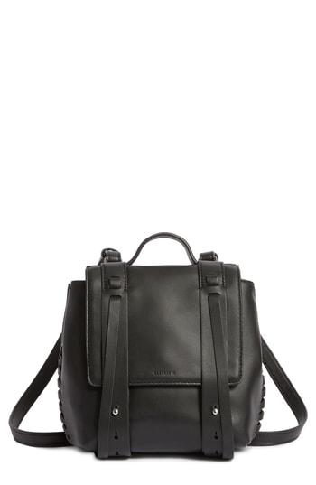 Allsaints Fin Mini Leather Convertible Backpack - Black