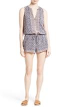 Women's Joie Tere Print Silk Blouson Romper - Blue