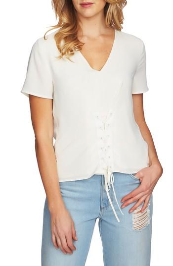 Women's 1.state Corset Waist Top, Size - White