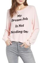 Women's Wildfox Baggy Beach Jumper - Dream Job Pullover - Pink