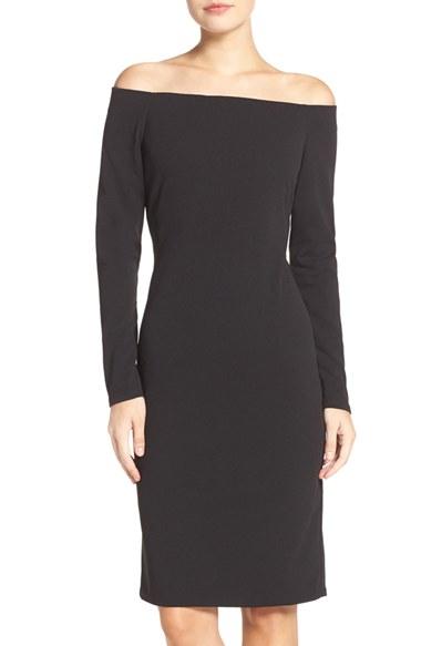 Women's Eliza J Off The Shoulder Scuba Sheath Dress