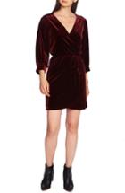 Women's 1.state Wrap Front Velvet Dress - Burgundy