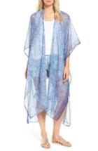 Women's Bcbg Mirrored Paisley Poncho, Size - Blue