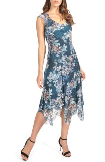 Women's Komarov Handkerchief Hem Midi Dress - Blue