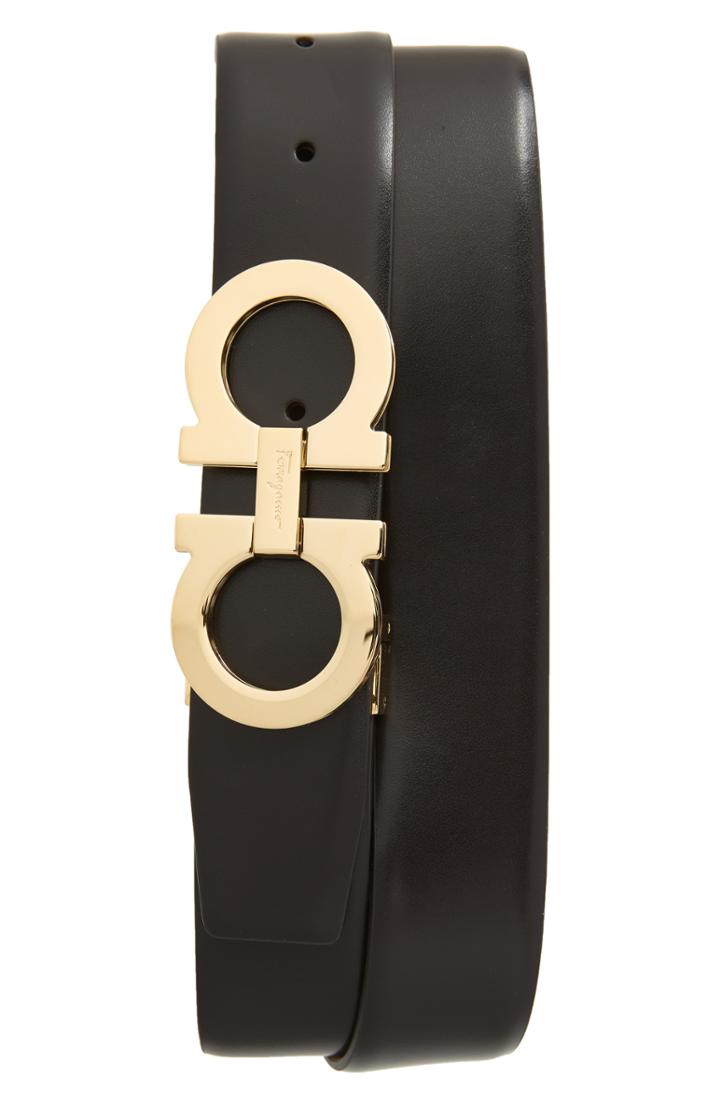 Men's Salvatore Ferragamo Panini Double Gancio Leather Belt
