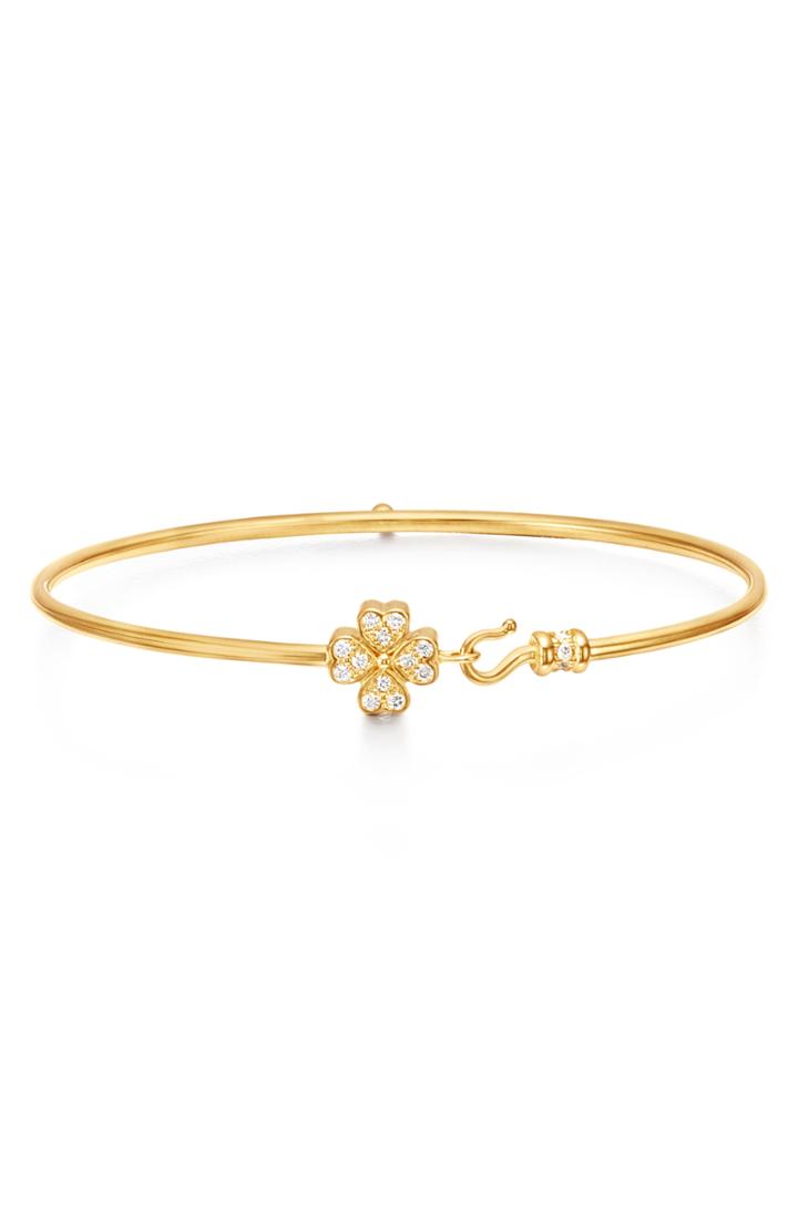 Women's Temple St. Clair Mini Clover Bracelet With Pave Diamonds