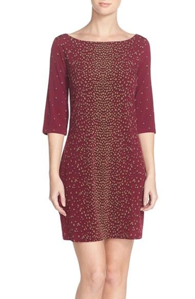 Women's Leota Dolman Sleeve Jersey Sheath Dress - Burgundy