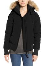Women's Canada Goose 'savona' Bomber Jacket With Genuine Coyote Fur Trim - Red
