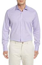 Men's Ike Behar Regular Fit Solid Dress Shirt .5 34/35 - Purple