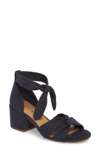 Women's Lucky Brand Xaylah Ankle Strap Sandal .5 M - Blue
