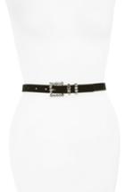 Women's Lodis Hematite Buckle Velvet Belt - Black