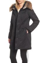 Women's 1 Madison Insulated Parka With Faux Fur Trim - Black