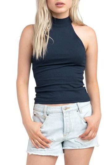 Women's Rvca Follow Me Mock Neck Tank - Blue