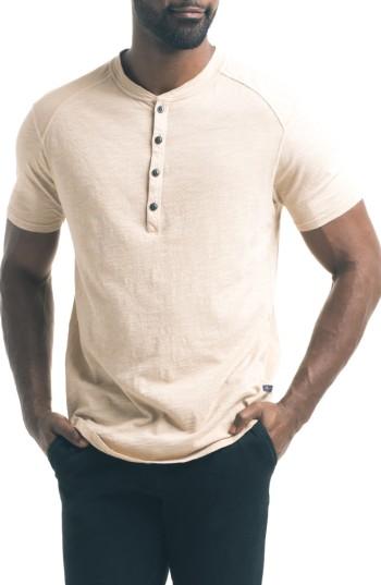 Men's Good Man Brand Short Sleeve Slub Henley - Beige