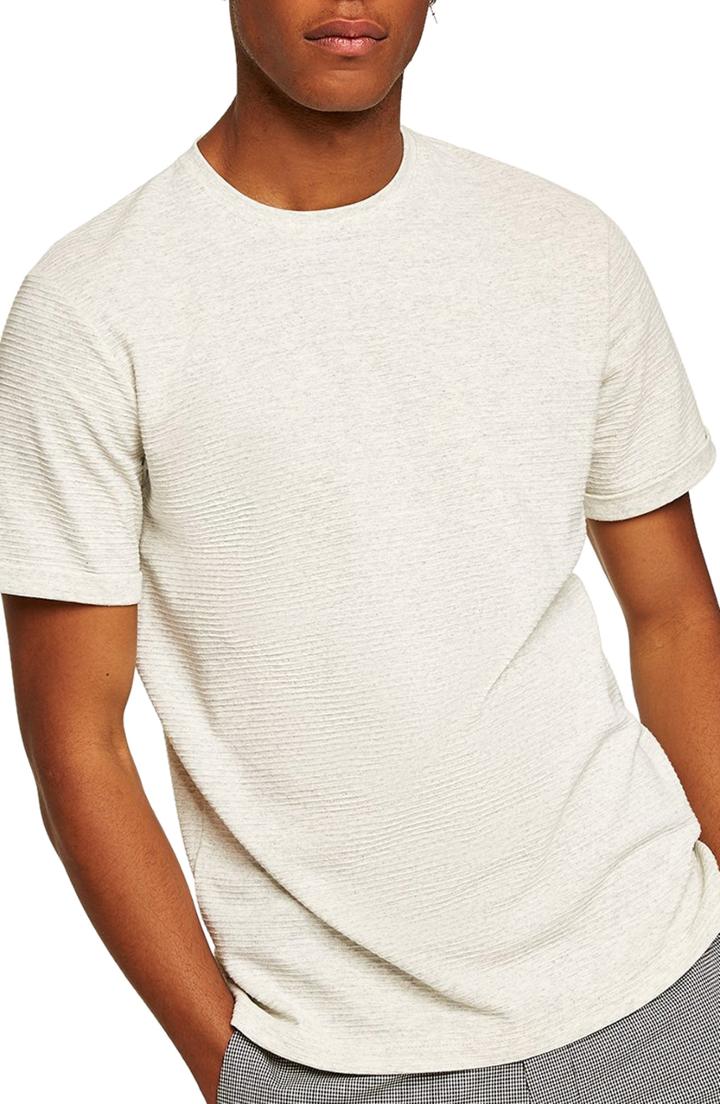 Men's Topman Boxy Fit Stripe Roller T-shirt - White