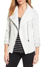 Petite Women's Caslon Knit Moto Jacket P - Grey