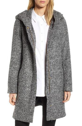 Women's Cole Haan Signature Fuzzy Houndstooth Coat