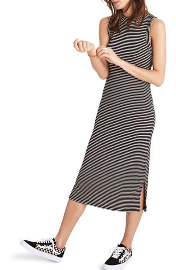 Women's Madewell Ribbed Mock Neck Midi Dress - Black