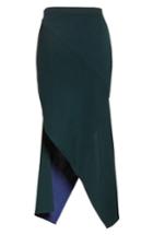 Women's Rosetta Getty Asymmetrical Knit Midi Skirt - Green