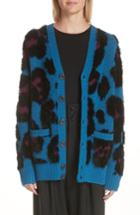 Women's Marc Jacobs Leopard Print Wool & Cashmere Blend Cardigan - Blue/green
